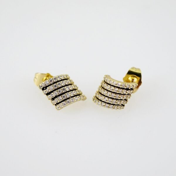 E2000 Earrings - Aretes - Zircon Stone - 14K Real Color