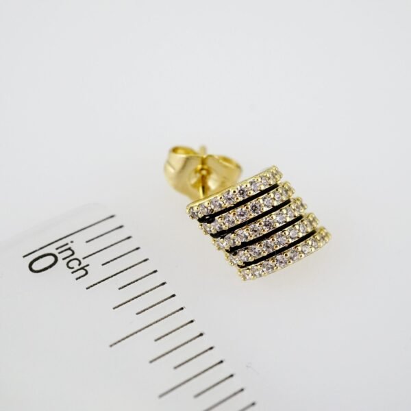 E2000 Earrings - Aretes - Zircon Stone - 14K Real Color - Image 3