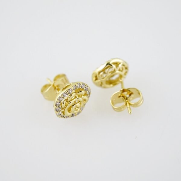 E2003 Earrings - Aretes - Zircon Stone - 14K Real Color - Image 2