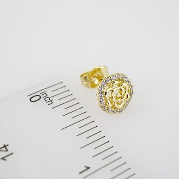 E2003 Earrings - Aretes - Zircon Stone - 14K Real Color - Image 3