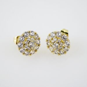E2004 Earrings - Aretes - Zircon Stone - 14K Real Color