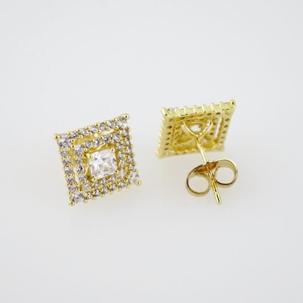 E2005 Earrings - Aretes - Zircon Stone - 14K Real Color - Image 2
