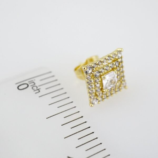 E2005 Earrings - Aretes - Zircon Stone - 14K Real Color - Image 3