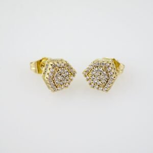E2006 Earrings - Aretes - Zircon Stone - 14K Real Color