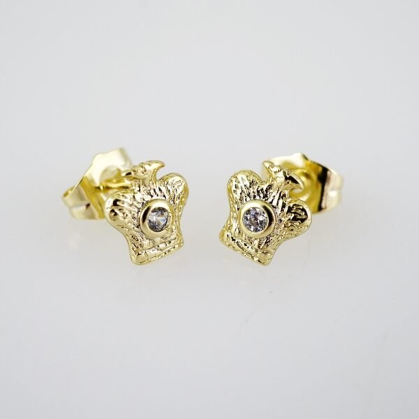 E2009 Earrings - Aretes - Zircon Stone - 14K Real Color