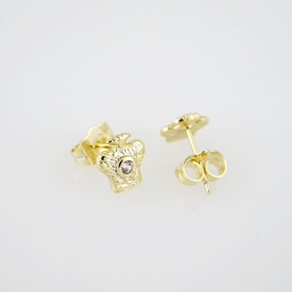 E2009 Earrings - Aretes - Zircon Stone - 14K Real Color - Image 2
