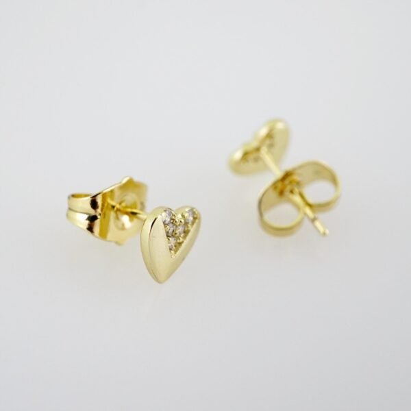 E2010 Earrings - Aretes - Zircon Stone - 14K Real Color - Image 2