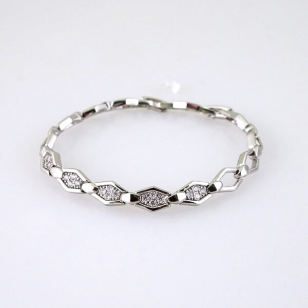 B1364 Bracelet - Pulseras - Zircon Stone - Silver Color - Image 2