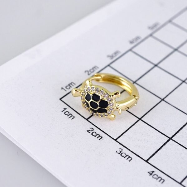 E1747 Women's Earrings - Aretes Dama - Zircon Stone - 14K Real Color/ Black - Image 3