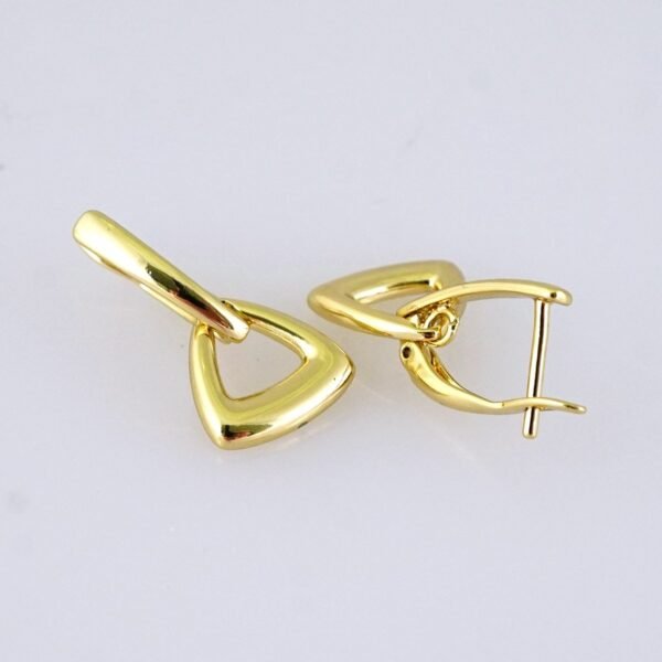 E1861 Earrings - Aretes - Plain - 14k Real Color - Image 2