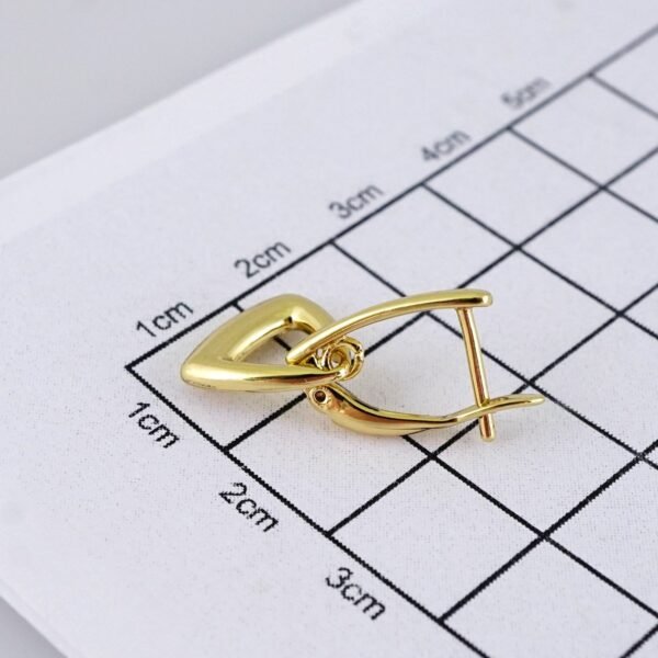 E1861 Earrings - Aretes - Plain - 14k Real Color - Image 3