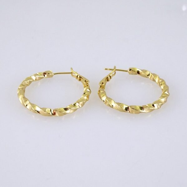 E1862 Earrings - Aretes - Plain - 14k Real Color