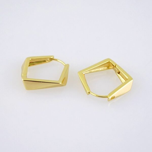E1863 Earrings - Aretes - Plain - 14k Real Color - Image 2