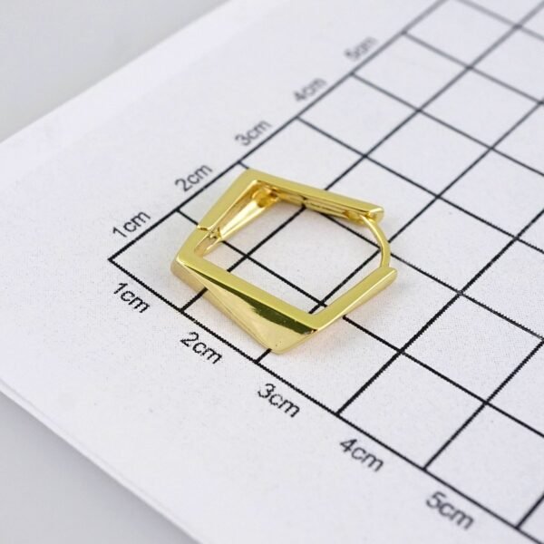 E1863 Earrings - Aretes - Plain - 14k Real Color - Image 3