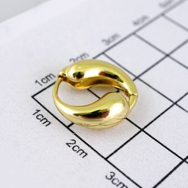 E1779 Earrings Women/ Aretes Dama/ Plain/ 14k Real Color/ - Image 3