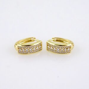 E1864 Earrings - Aretes - Zircon Stone - 14K Real Color