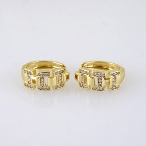 E1784 Women's Earrings - Aretes Dama - Zircon Stone - 14K Real Color