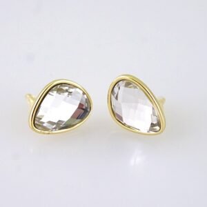 E1793 Women's Earrings - Aretes Dama - Zircon Stone Cristal - 14K Real Color