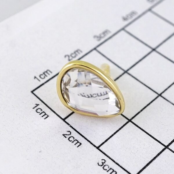 E1793 Women's Earrings - Aretes Dama - Zircon Stone Cristal - 14K Real Color - Image 3