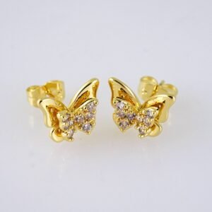 E1801 Women's Earrings - Aretes Dama - Zircon Stone - 14K Real Color