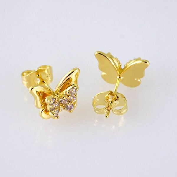 E1801 Women's Earrings - Aretes Dama - Zircon Stone - 14K Real Color - Image 2