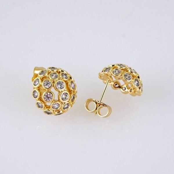 E1802 Women's Earrings - Aretes Dama - Zircon Stone - 14K Real Color - Image 2