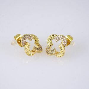 E1804 Women's Earrings - Aretes Dama - Zircon Stone - 14K Real Color