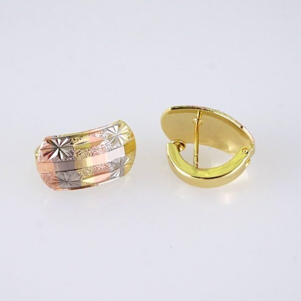 E1805 Earrings Woman/ Aretes Dama/ Three Tone/ Plain - Image 2