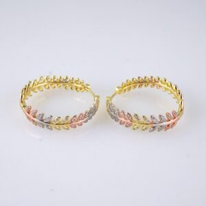E1808 Earrings Woman/ Aretes Dama/ Three Tone/ Plain