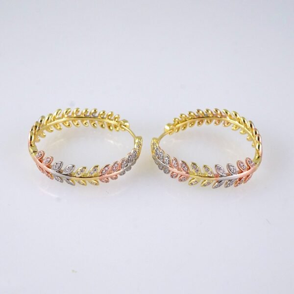 E1808 Earrings Woman/ Aretes Dama/ Three Tone/ Plain