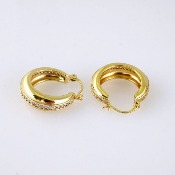 E1809 Women's Earrings - Aretes Dama - Zircon Stone - 14K Real Color - Image 2