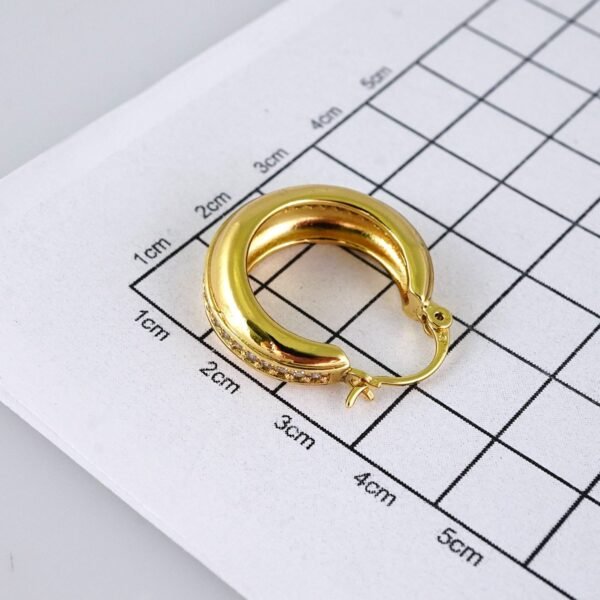 E1809 Women's Earrings - Aretes Dama - Zircon Stone - 14K Real Color - Image 3