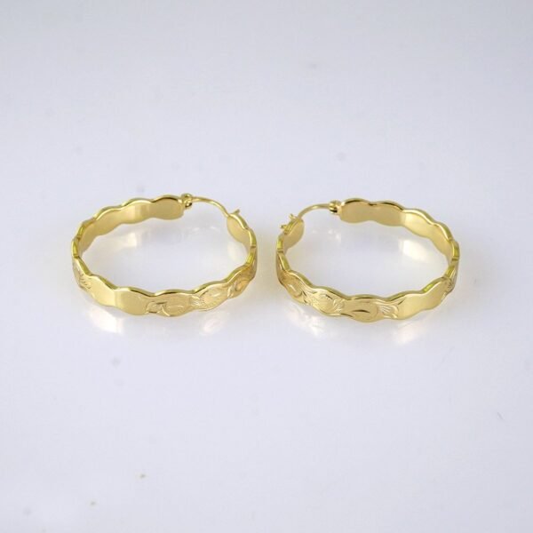 E1810 Earrings Women/ Aretes Dama/ Plain/ 14k Real Color/