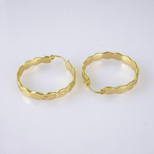 E1810 Earrings Women/ Aretes Dama/ Plain/ 14k Real Color/ - Image 2