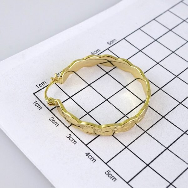 E1810 Earrings Women/ Aretes Dama/ Plain/ 14k Real Color/ - Image 3