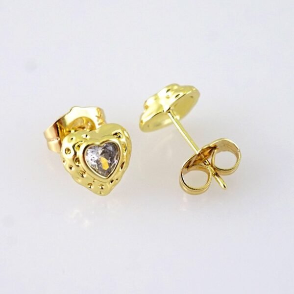 E1839 Earrings - Aretes - Zircon Stone - 14K Real Color - Image 2