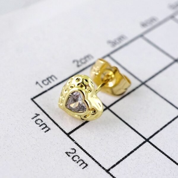 E1839 Earrings - Aretes - Zircon Stone - 14K Real Color - Image 3