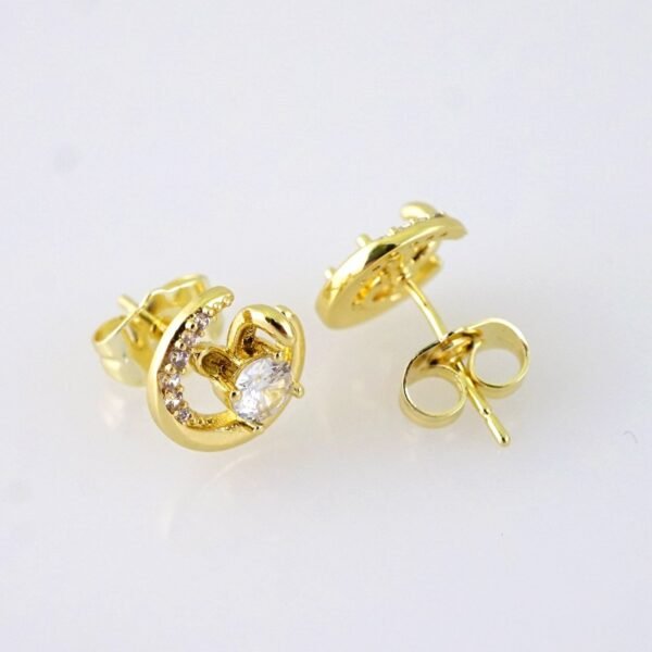E1840 Earrings - Aretes - Zircon Stone - 14K Real Color - Image 2