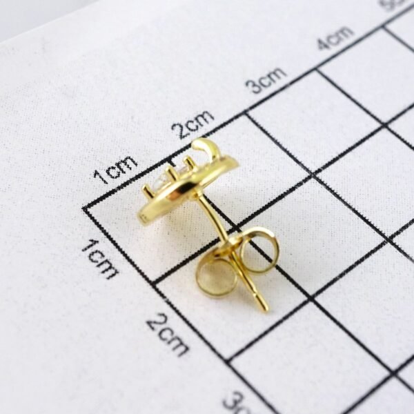 E1840 Earrings - Aretes - Zircon Stone - 14K Real Color - Image 3