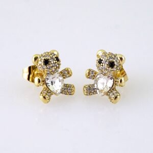 E1841 Earrings - Aretes - Zircon Stone - 14K Real Color