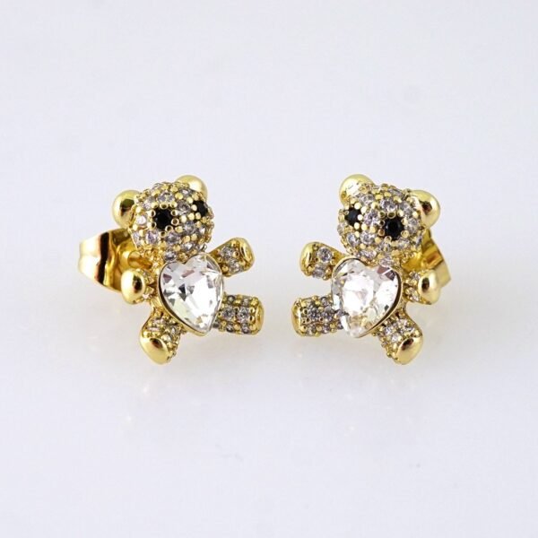 E1841 Earrings - Aretes - Zircon Stone - 14K Real Color