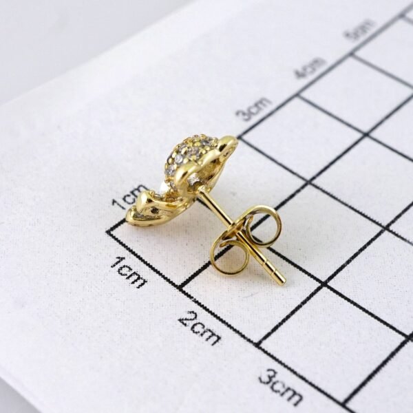 E1841 Earrings - Aretes - Zircon Stone - 14K Real Color - Image 3