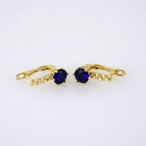 E1850 Earrings - Aretes - 14K Real Color - Blue