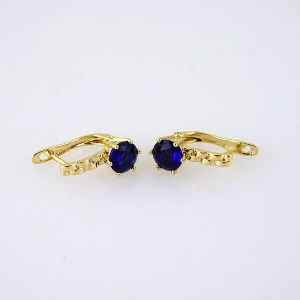 E1850 Earrings - Aretes - 14K Real Color - Blue
