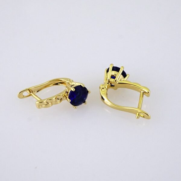 E1850 Earrings - Aretes - 14K Real Color - Blue - Image 2