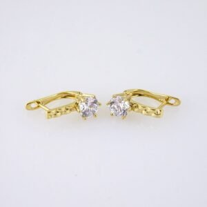 E1852 Earrings - Aretes - Zircon Stone - 14K Real Color