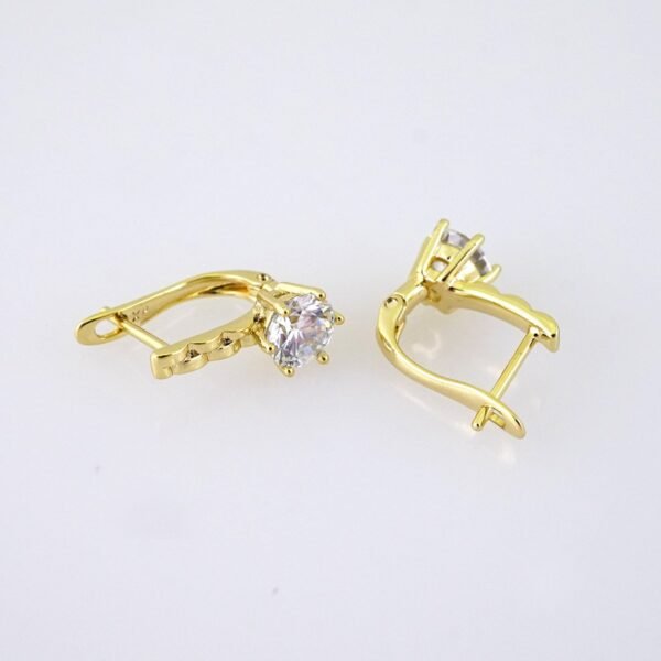 E1852 Earrings - Aretes - Zircon Stone - 14K Real Color - Image 2