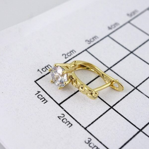 E1852 Earrings - Aretes - Zircon Stone - 14K Real Color - Image 3