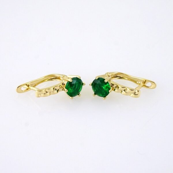 E1854 Earrings - Aretes - 14K Real Color - Green