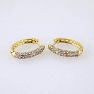 E1855 Earrings - Aretes - Zircon Stone - 14K Real Color